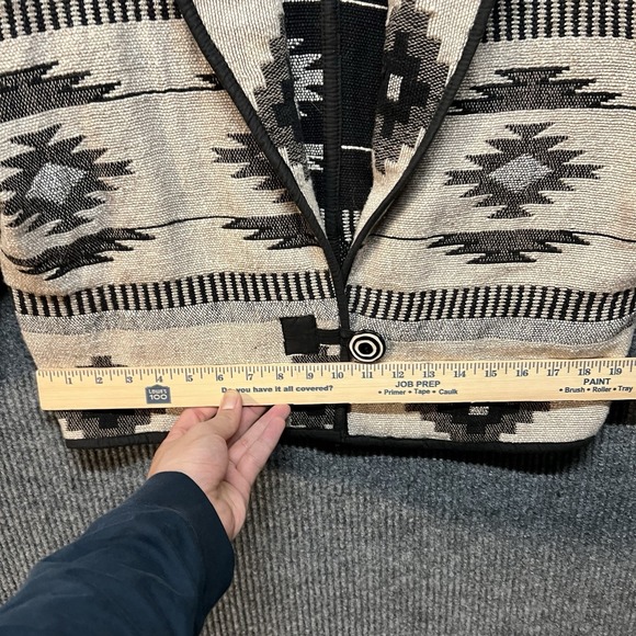Vintage Flashback Southwestern Aztec Cotton Cardigan Women's Size Large Tan - Picture 4 of 7
